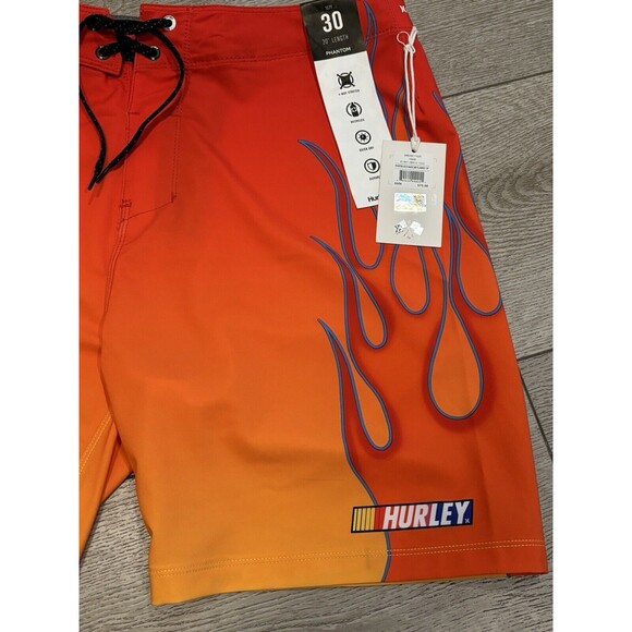 Hurley Nascar Boardshorts Men's Swim Phantom Size 30 Flames NWT Summer Beach - Picture 2 of 7